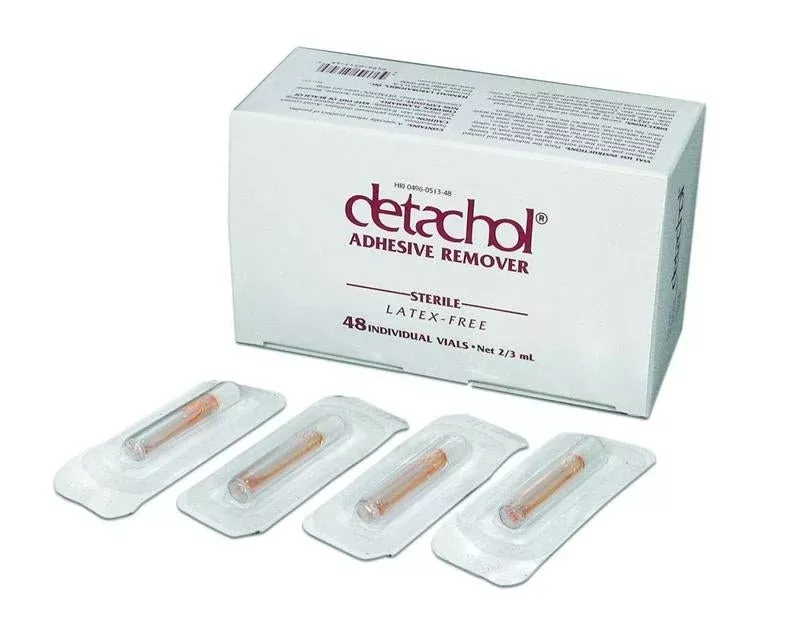 Detachol Adhesive Remover 2/3cc Vial, Non-Irritating - Box of 48
