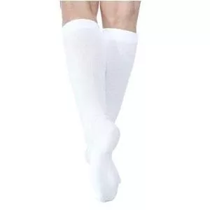 Diabetic Compression Socks, Calf, 18-25 mmHg, X-Large, Long, Closed, White