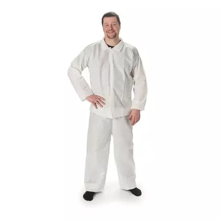Disposable Snap-Front Scrub Shirt - White Medium