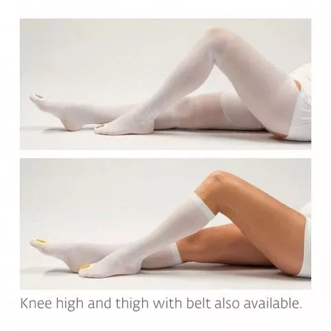 DJO Anti-embolism Stocking VenaFlow AES Knee High Small White Inspection Toe - M-1135825-8 - Pack of 12