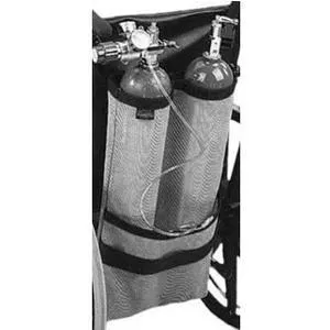 Dual Wheelchair Oxygen Carrier for D & E Cylinders, Black