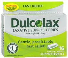 Dulcolax Bisacodyl Laxative Suppositories