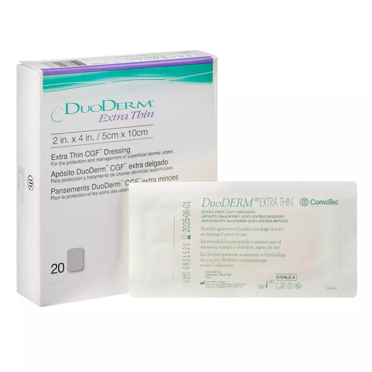 DuoDERM Extra Thin 187900 | Square: 2 x 4 Inch by ConvaTec