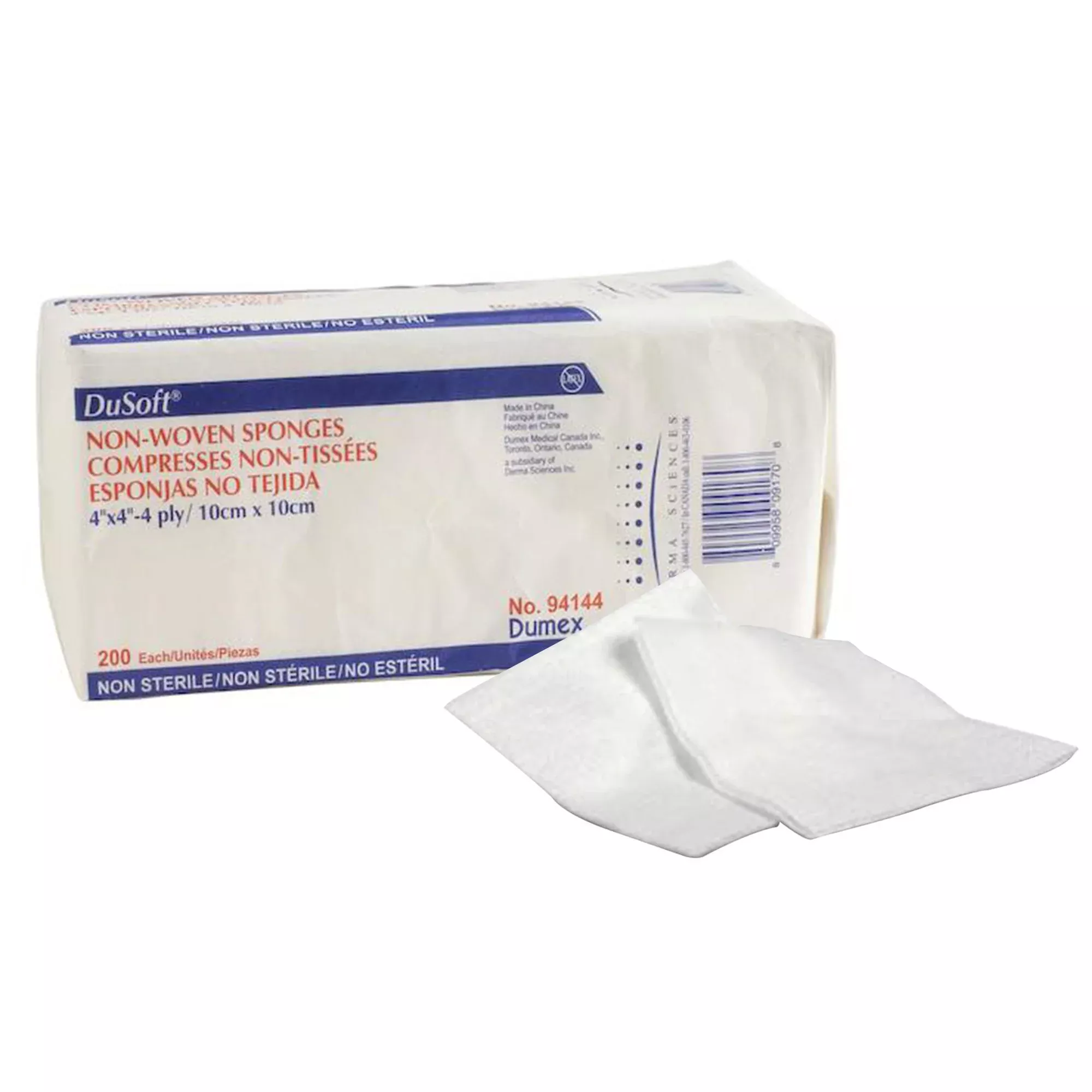 Dusoft Nonwoven Sponge, 4 x 4 Inch, 4-Ply