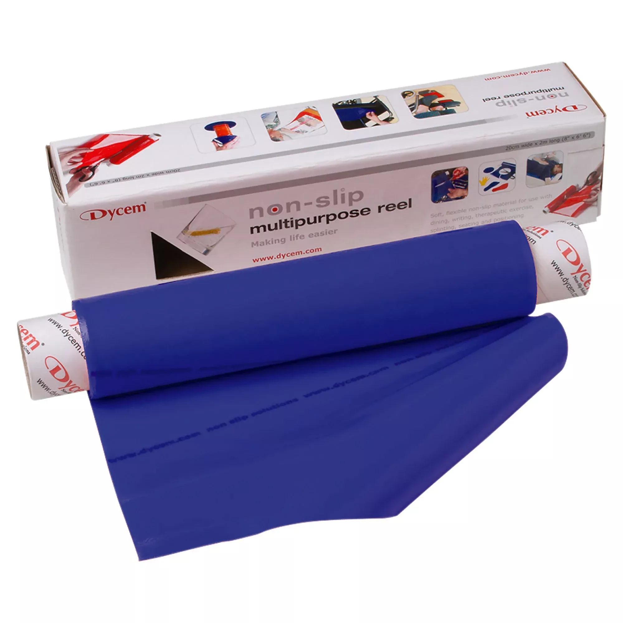 Dycem Non-Slip Material Roll, Blue, 8 Inch x 6½ Foot