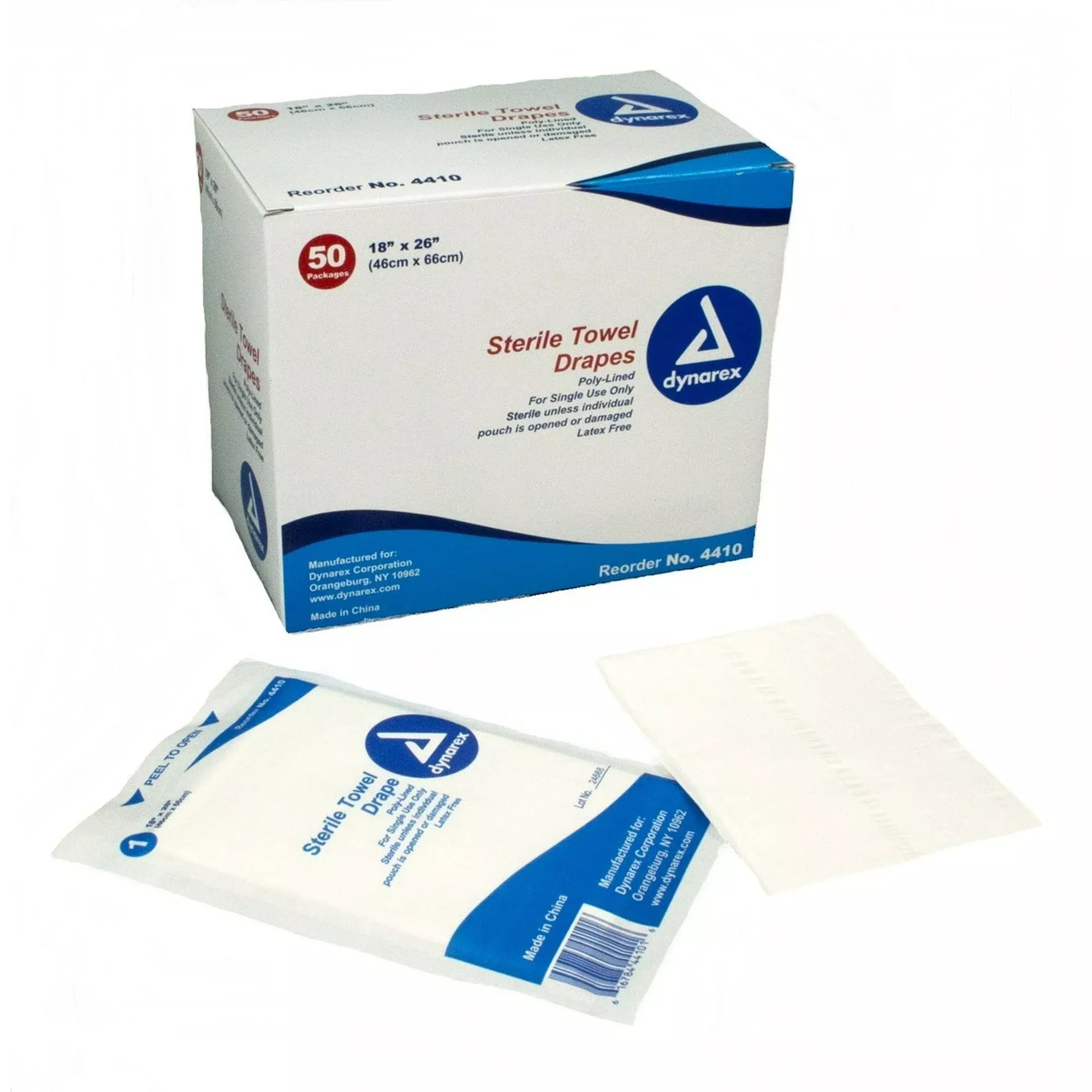 Dynarex Disposable Towel Drapes Plain, Sterile, 18" x 26"
