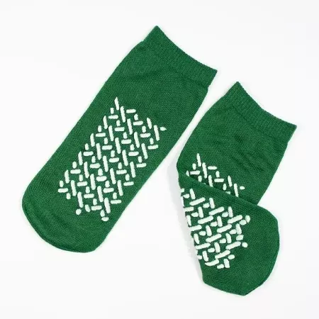 Dynarex Fall Management Slipper Socks Medium Green Above the Ankle - M-1034302-3357 - Case of 48