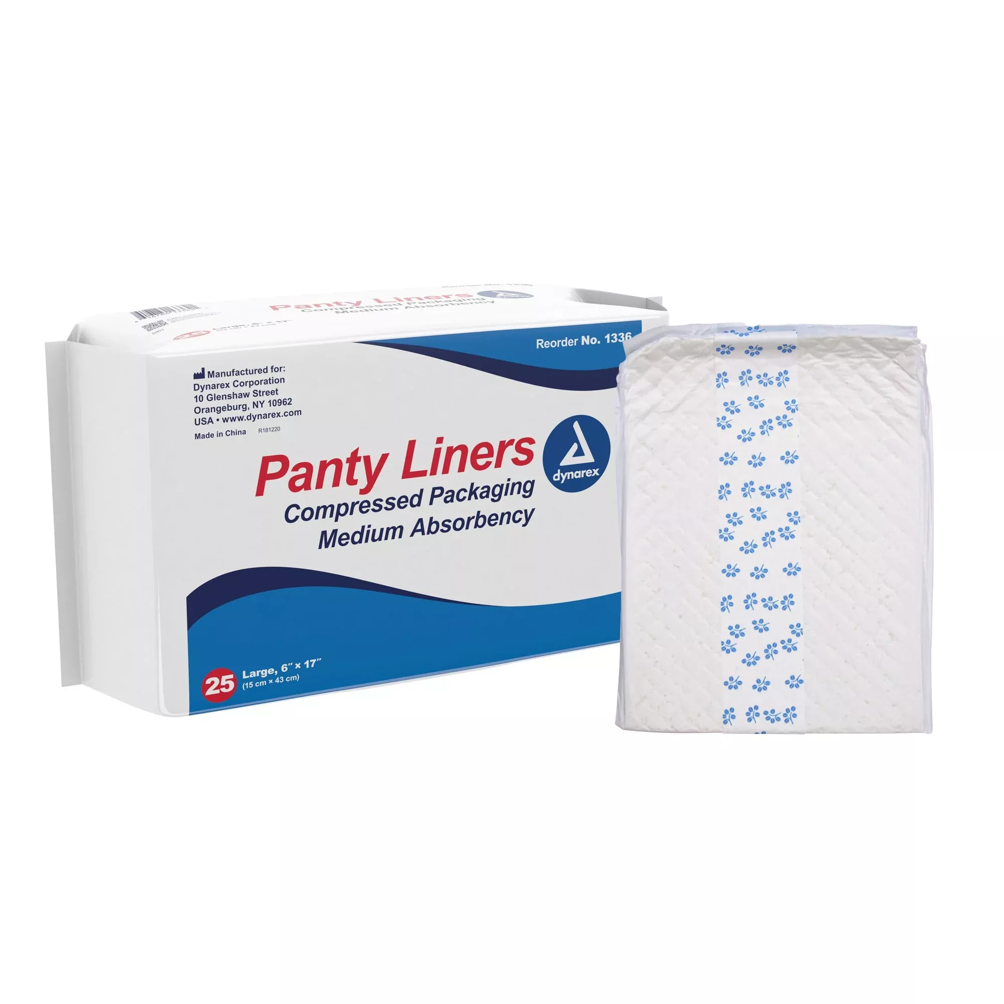 Dynarex Medium Absorbency Bladder Control Pad, 6 x 17 Inch