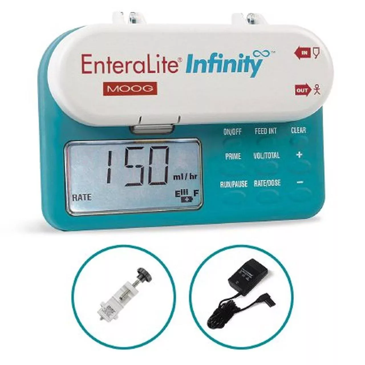 EnteraLite Infinity Enteral Feeding Pump with Charger, Clamp & User Manual