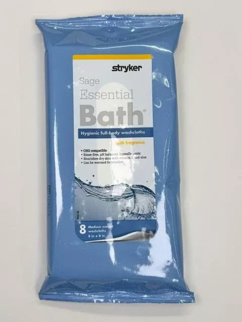 Essential Bath Rinse-Free Wipes, Medium Weight, Soft Pack | Sage 7800