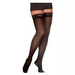 EverSheer Thigh-High with Grip-Top, 15-20, Medium, Long, Closed, Black