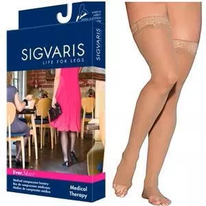 EverSheer Thigh-High with Grip Top, 20-30, Small, Short, Open, Suntan