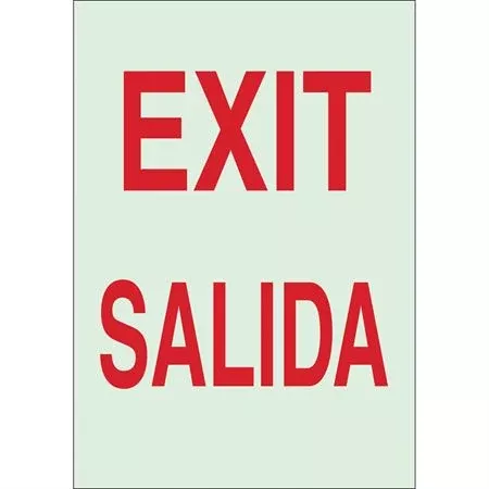 Exit Salida Bilingual Sign Sign, Exit, Salida, 10"x7