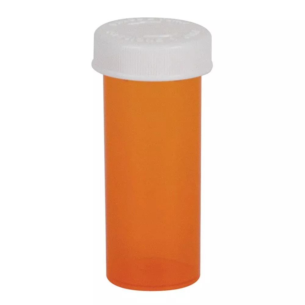 Ezy Dose Push & Turn Amber Prescription Vial, 30 Dram Capacity