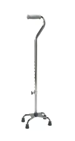Fabrication Enterprises Small Base Quad Cane Fabrication Enterprises Aluminum 29 to 38 Inch Height Chrome - M-777362-1102 - Each