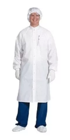 Fashion Seal Uniforms Cleanroom Lab Coat Worklon SC-Grid System White Medium Knee Length Disposable - M-1140106-478 - Each