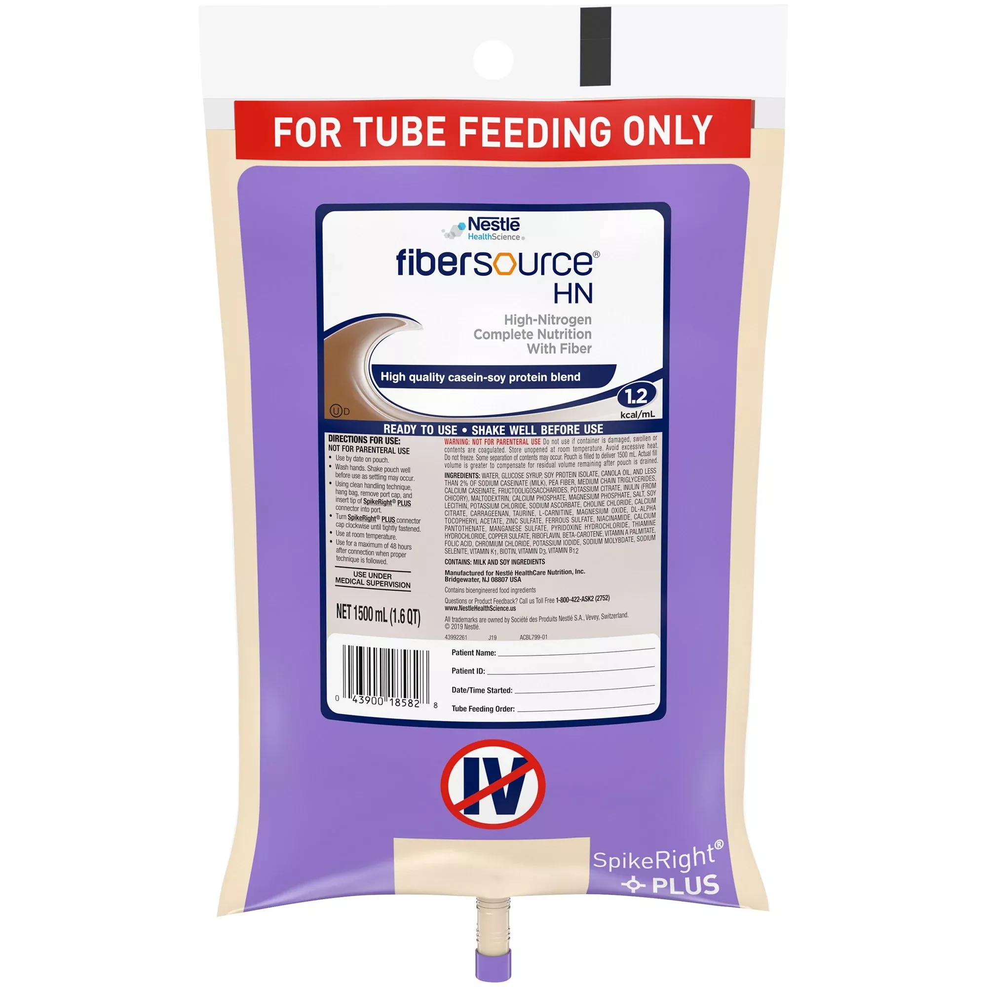 Fibersource HN Tube Feeding Formula, 1.6-quart bag