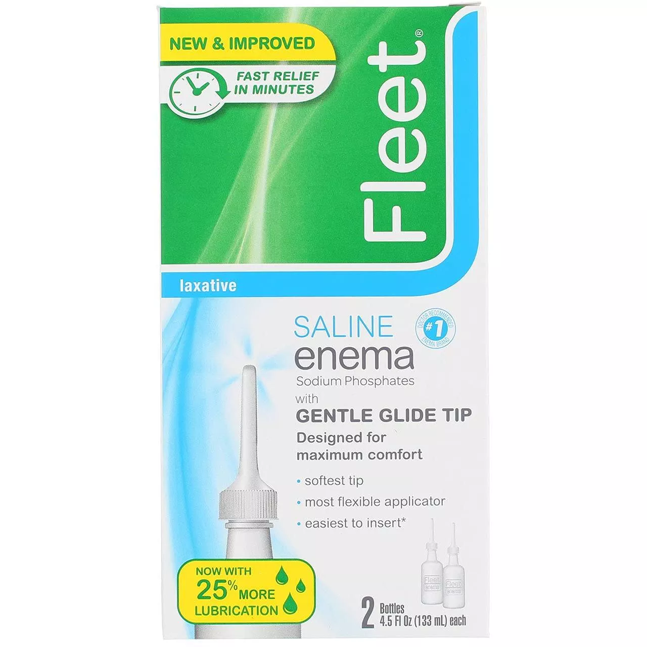 Fleet Enema, Ready-to-Use Saline Laxative, Twin Pack