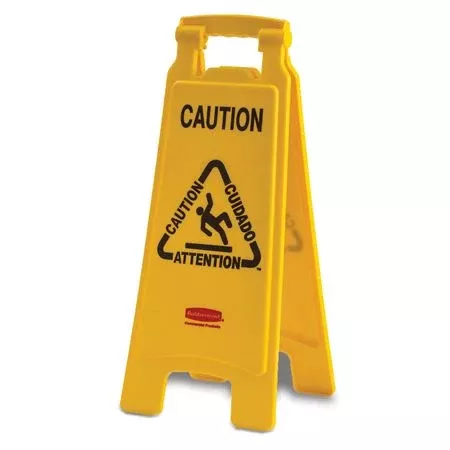 Floor Sign Bilingual "Caution
