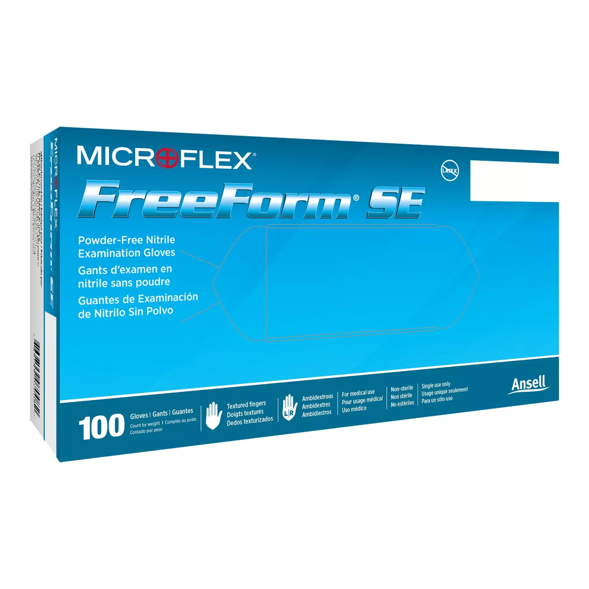 FreeForm SE Nitrile Exam Glove, Medium, Blue