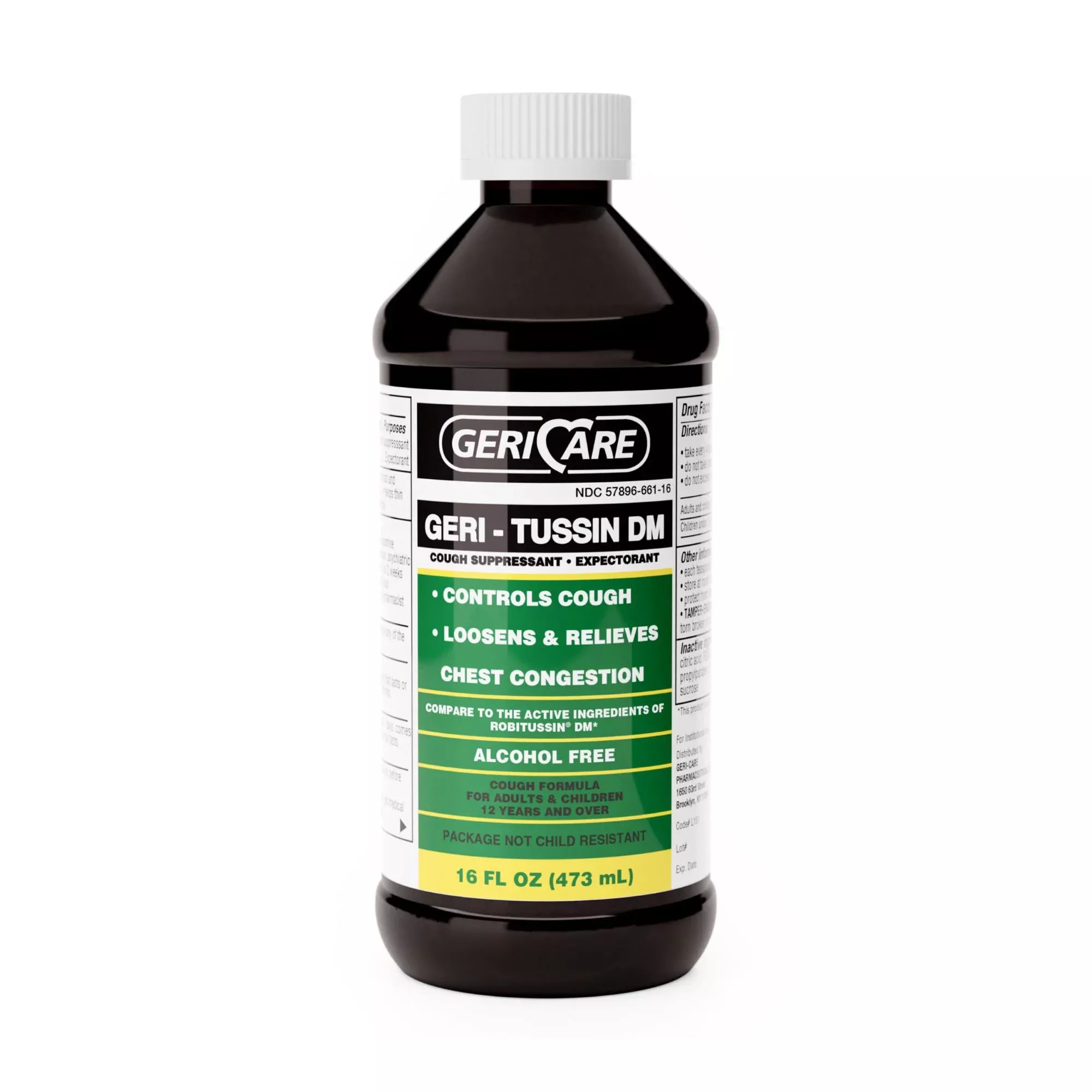 Geri-Care Guaifenesin / Dextromethorphan Cold and Cough Relief, 16-ounce Bottle