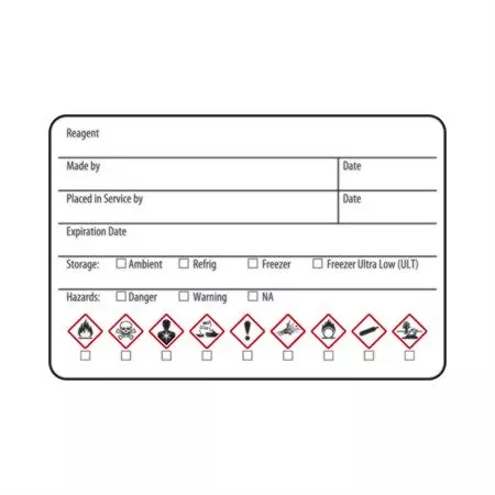 GHS Labels Self-Laminating GHS Label - White - 2"W x 1"H