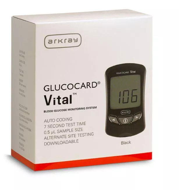 Glucocard Vital Blood Glucose Meter Kit, Black