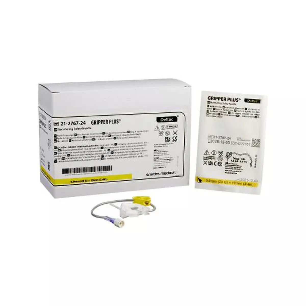 Gripper Plus Safety Needle without Y-Site 20G x 3/4"