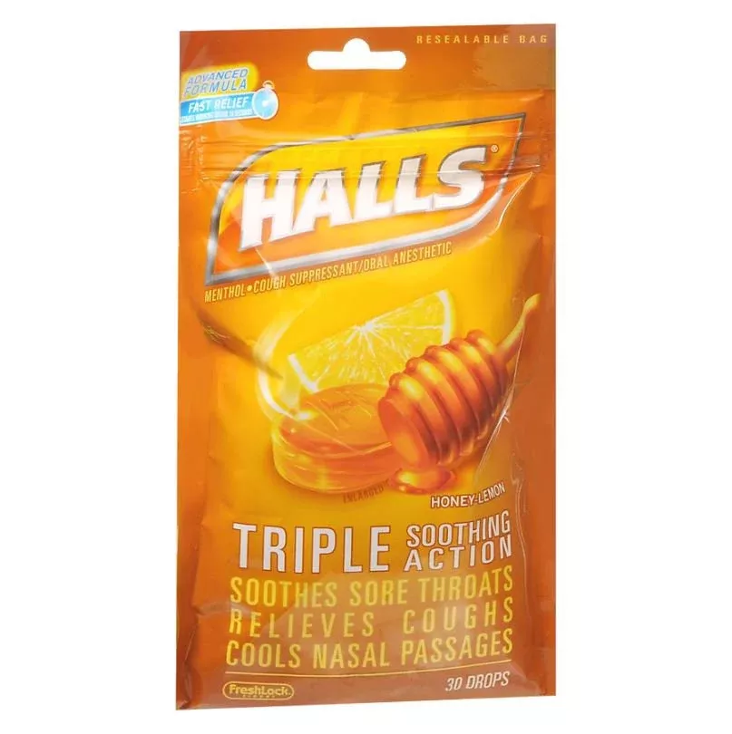Halls Honey Lemon Flavor Cold and Cough Relief