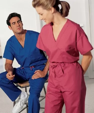 Hospitex / Encompass Group Scrub Shirt A-1 Medium Jade Green 1 Pocket Short Set-In Sleeve Unisex - M-686593-4505 - Each