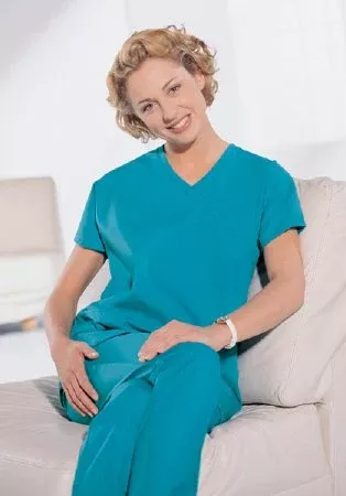 Hospitex / Encompass Group Scrub Shirt Synergy™ Large Teal 2 Pockets Short Cap Sleeve Female - M-630846-4532 - Each