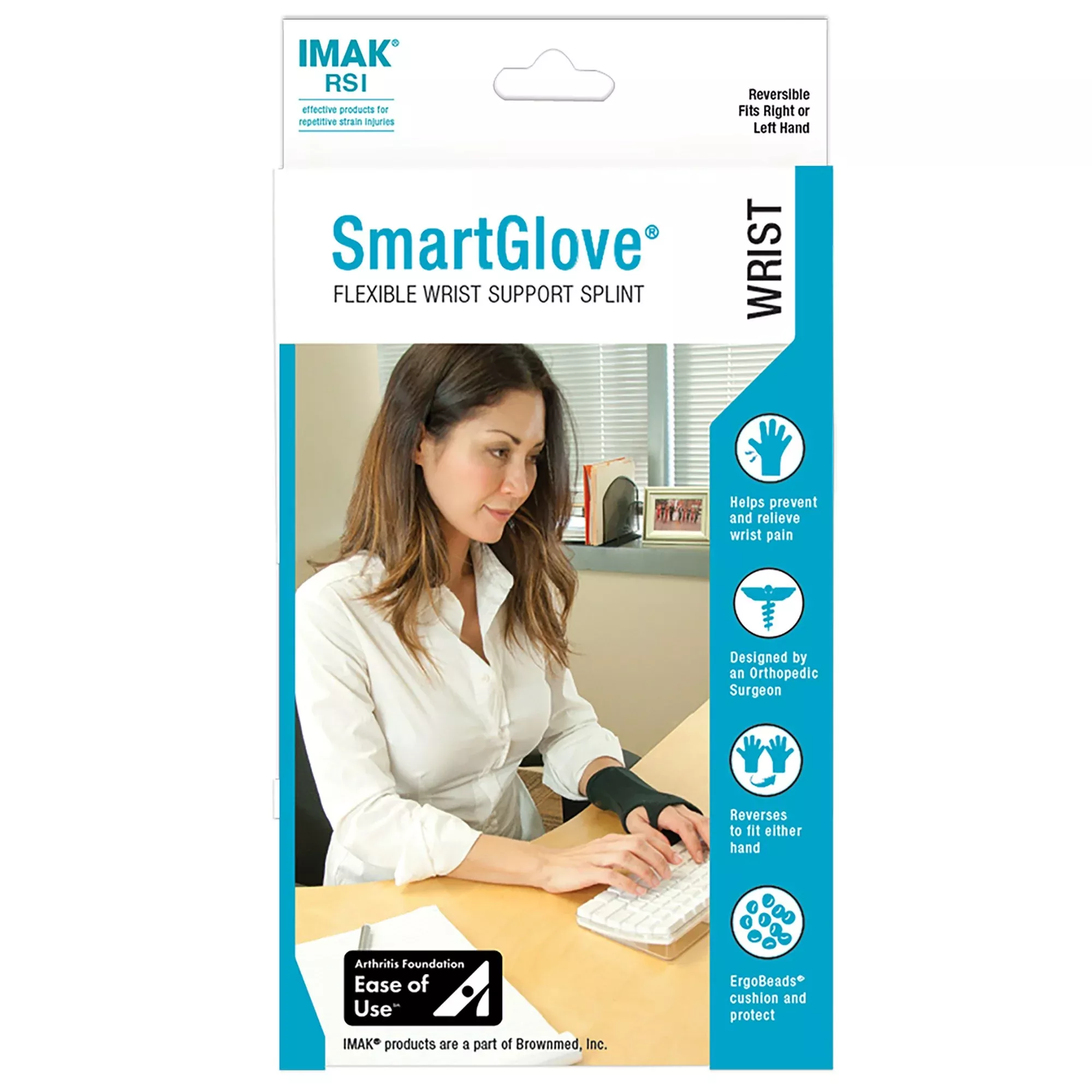 IMAK RSI SmartGlove with Thumb Support Glove, Medium, Black