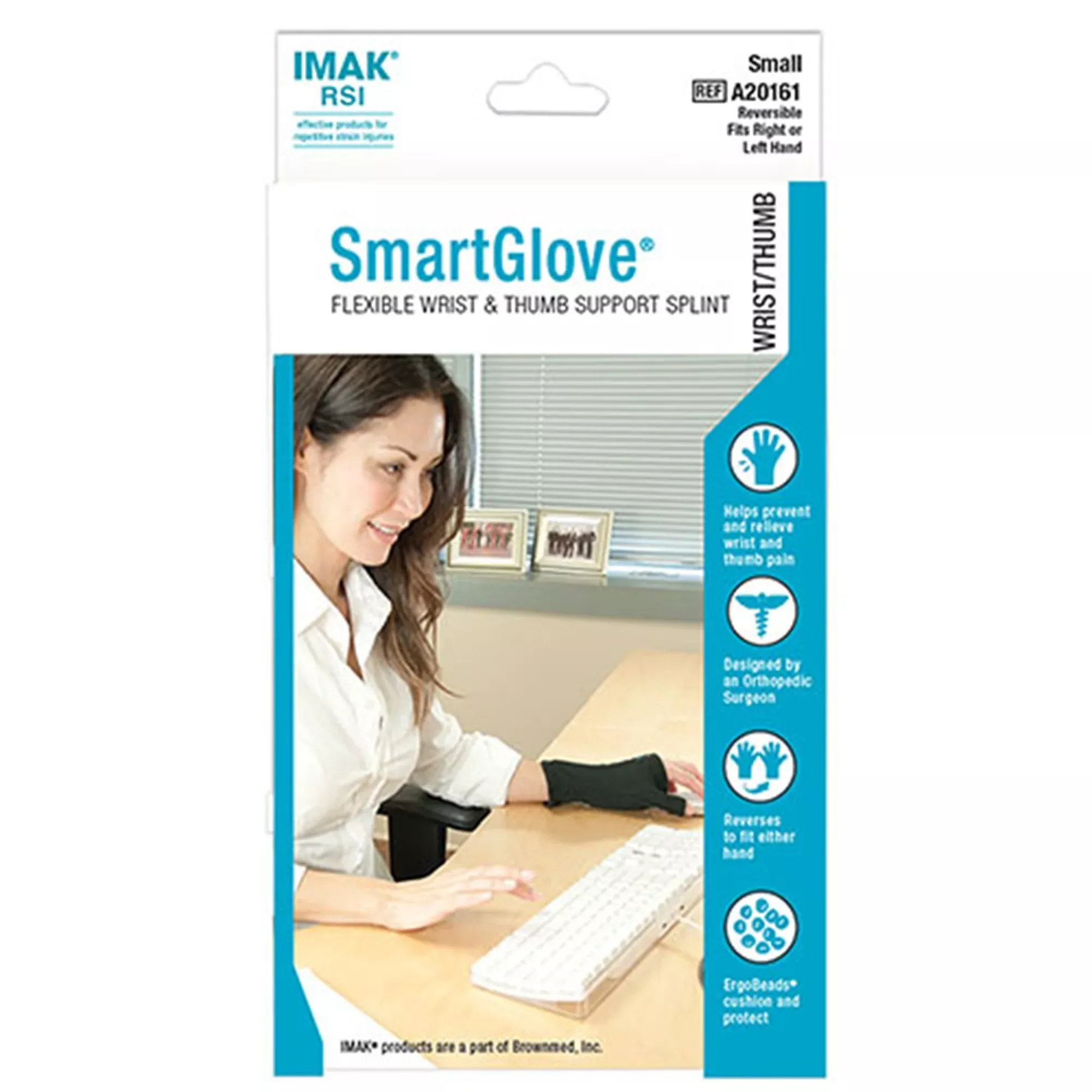 IMAK RSI SmartGlove with Thumb Support Glove, Small, Black