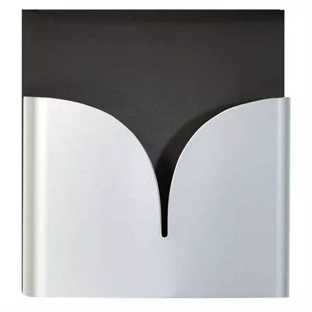 Impression Literature Rack Single Graphite Back with Aluminum Pocket - 14"H