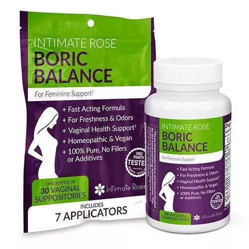 Intimate Rose Boric Acid Balance Suppositories Kit - 30 ct. & 7 Applicators