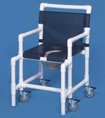 IPU Commode / Shower Chair ipu Fixed Arm PVC Frame Mesh Back 24 Inch Seat Width - M-1117768-4033 - Each