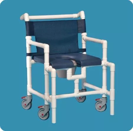 IPU Commode / Shower Chair ipu Fixed Arm PVC Frame Mesh Back 28 Inch Seat Width - M-826796-4058 - Each