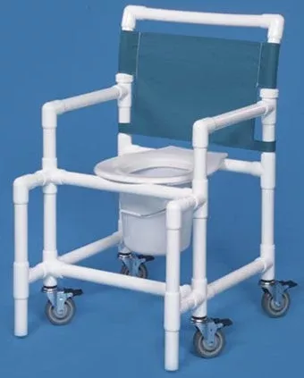 IPU Commode / Shower Chair ipu Fixed Arm PVC Frame Mesh Back - M-691844-122 - Each