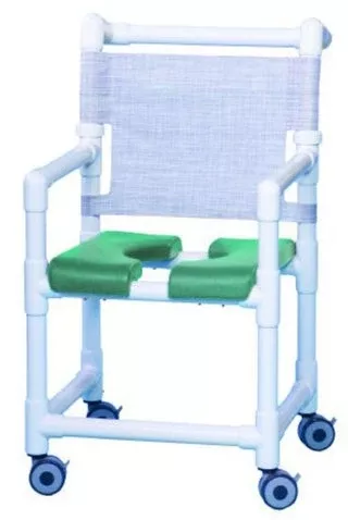 IPU Commode / Shower Chair Original Fixed Arm PVC Frame Mesh Back - M-980405-1337 - Each