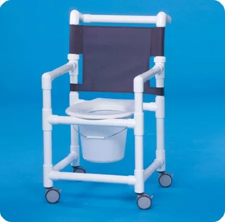 IPU Commode / Shower Chair Select Fixed Arm PVC Frame Mesh Back 17-1/4 Inch Seat Width - M-709373-93 - Each