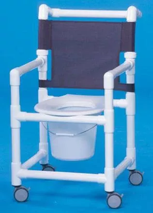 IPU Commode / Shower Chair Select Fixed Arm PVC Frame Mesh Back 18 Inch Seat Width - M-620020-1380 - Each