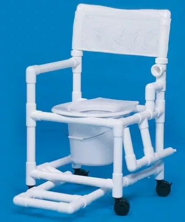 IPU Commode / Shower Chair Standard Drop Arm - Left PVC Frame Mesh Back 17-1/4 Inch Seat Width - M-704988-455 - Each