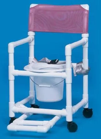 IPU Commode / Shower Chair Standard Fixed Arm PVC Frame Mesh Back 18 Inch Seat Width - M-583510-2458 - Each