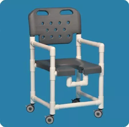 IPU Shower Chair Elite Fixed Arm PVC Frame With Backrest 21 Inch Seat Width - M-919569-3036 - Each