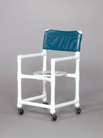 IPU Shower Chair Standard Fixed Arm PVC Frame Mesh Back 17-1/4 Inch Seat Width - M-583508-3988 - Each