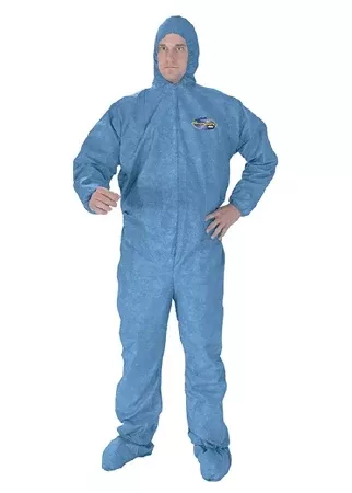 Kimberly Clark Coverall with Hood and Boot Covers KleenGuard™ X-Large Blue Disposable NonSterile - M-938493-3484 - Case of 24