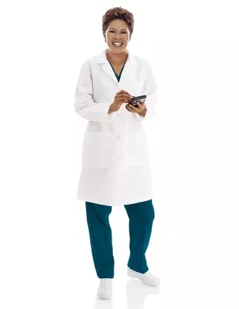 Landau Uniforms Lab Coat White Size 12 Mid Length Reusable - M-484032-556 - Each