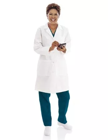 Landau Uniforms Lab Coat White Size 16 Mid Length Reusable - M-567847-4020 - Each