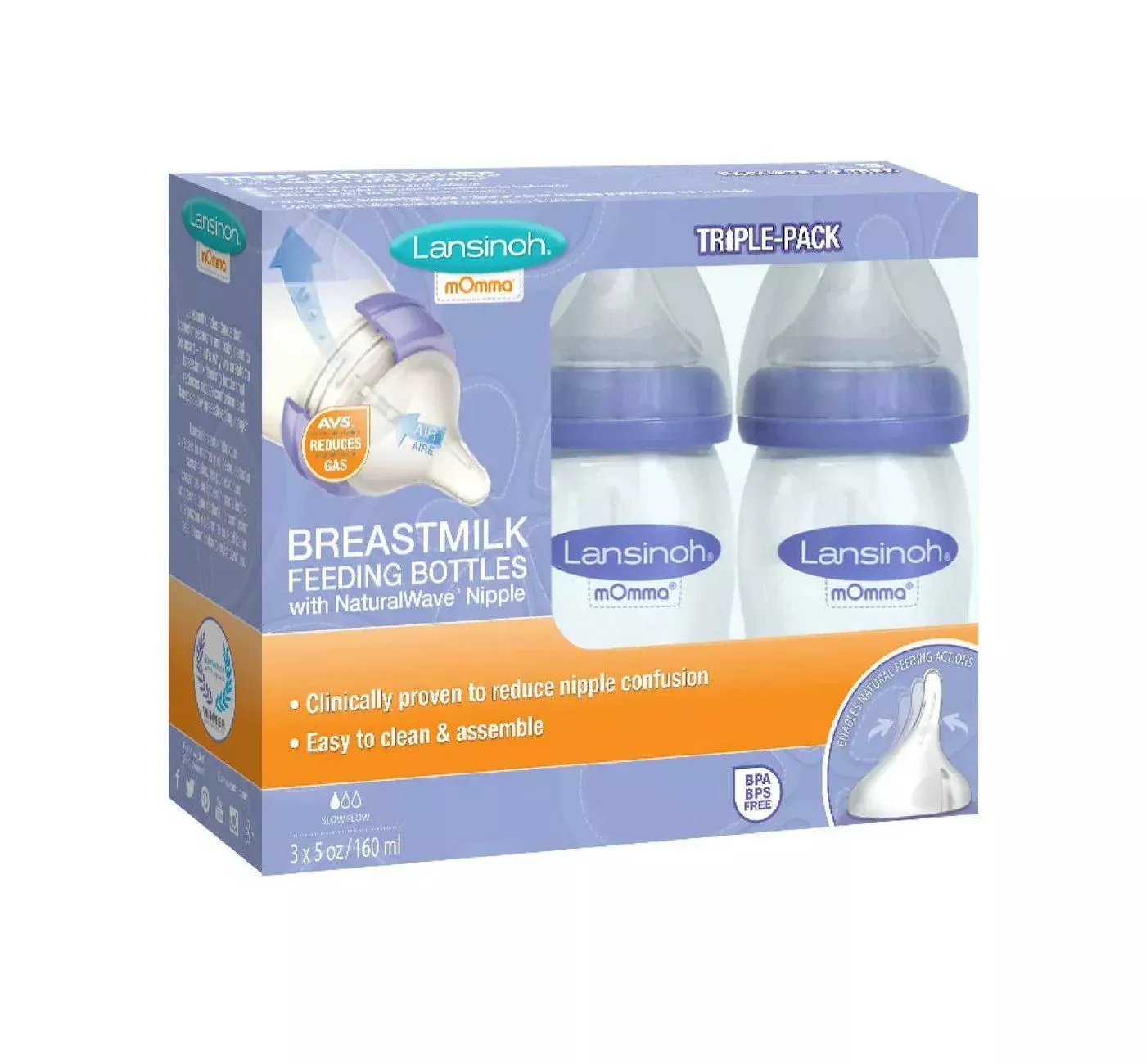 Lansinoh Breastmilk Storage Bottles, 5 oz