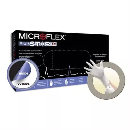 LifeStar Extended Cuff Nitrile Exam Gloves Small